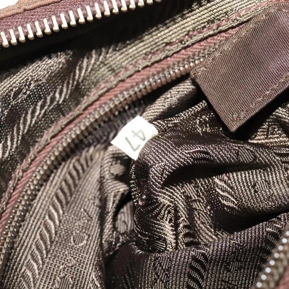 PRADA Chain Shoulder Bag Nylon Brown Gold Auth - Picture 7 of 15